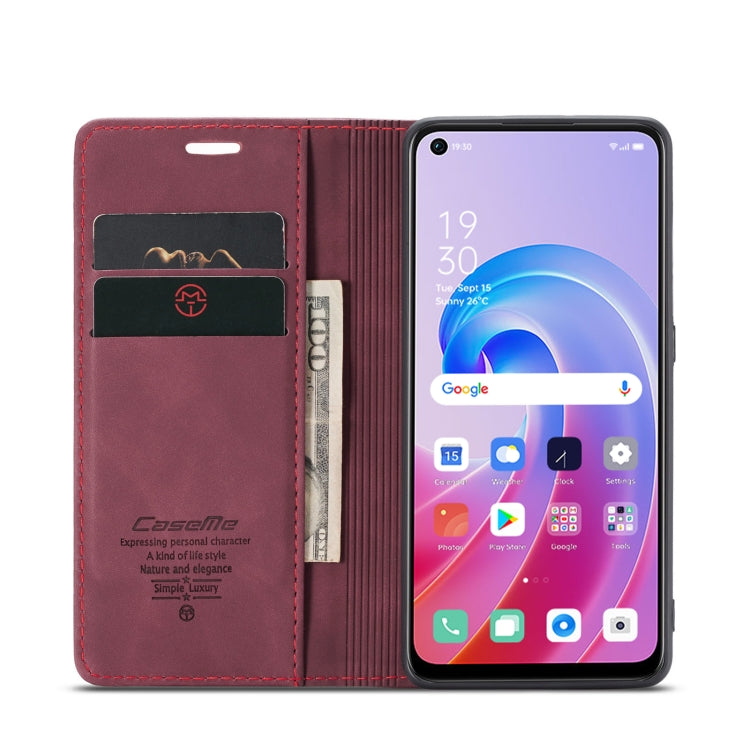 CaseMe 013 Multifunctional Horizontal Flip Leather Phone Case For OPPO A96 4G / A36 4G／A76 4G／K10 4G ／Realme 9i 4G (Wine Red) - OPPO Cases by CaseMe | Online Shopping UK | buy2fix