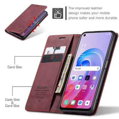 CaseMe 013 Multifunctional Horizontal Flip Leather Phone Case For OPPO A96 4G / A36 4G／A76 4G／K10 4G ／Realme 9i 4G (Wine Red) - OPPO Cases by CaseMe | Online Shopping UK | buy2fix