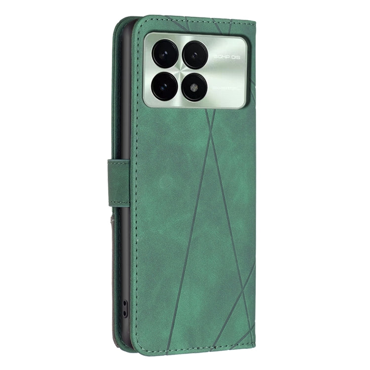 For Xiaomi Redmi K70 / K70 Pro Magnetic Buckle Rhombus Texture Leather Phone Case(Green) - K70 Pro Cases by buy2fix | Online Shopping UK | buy2fix