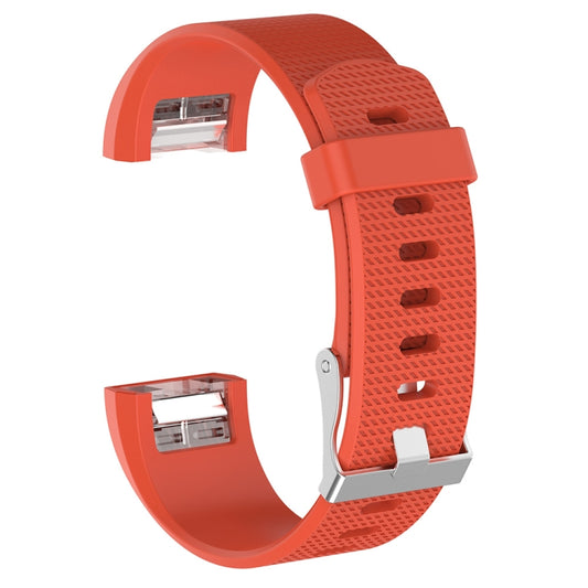 For Fitbit Charge 2 Common Texture Silicone  Watch Band with Buckle, Size:S(Red) - Watch Bands by buy2fix | Online Shopping UK | buy2fix