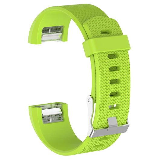 For Fitbit Charge 2 Common Texture Silicone  Watch Band with Buckle, Size:S(Lime Green) - Watch Bands by buy2fix | Online Shopping UK | buy2fix