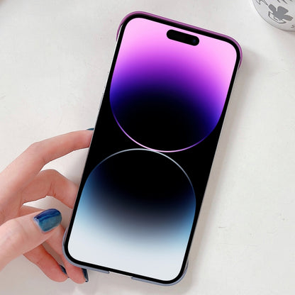 For iPhone 12 Frameless Skin Feel Gradient Phone Case(Dark Purple + Grey) - iPhone 12 / 12 Pro Cases by buy2fix | Online Shopping UK | buy2fix