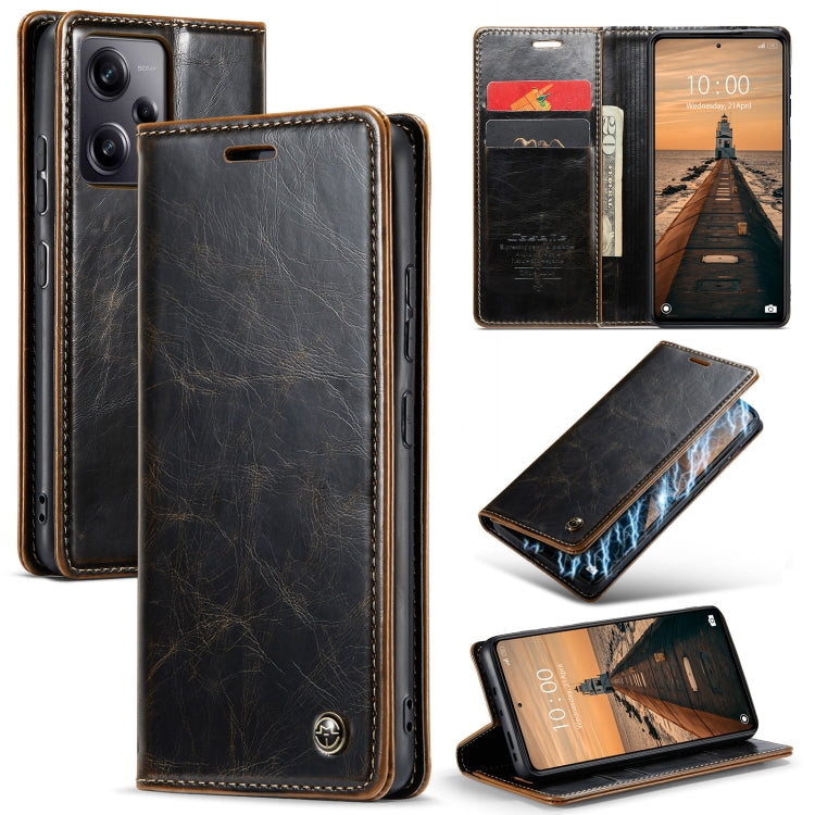 For Xiaomi Redmi Note 12 Pro 5G / Poco X5 Pro CaseMe 003 Crazy Horse Texture Leather Phone Case(Coffee) - Xiaomi Cases by CaseMe | Online Shopping UK | buy2fix