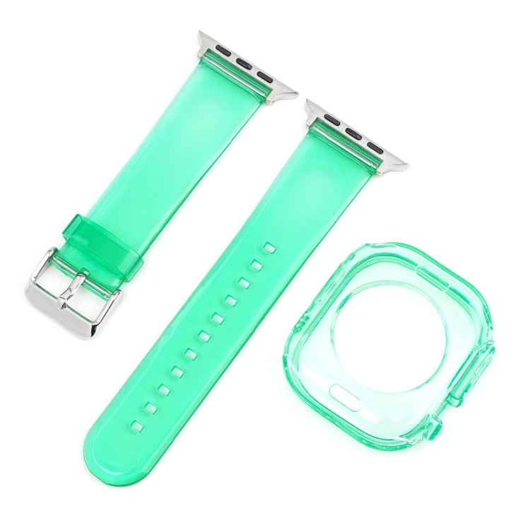 For Apple Watch Ultra 49mm Glacier Jelly Clear TPU Case Watch Band(Blue Green) - Watch Bands by buy2fix | Online Shopping UK | buy2fix