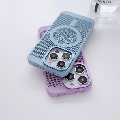 For iPhone 13 Pro Max Grid Cooling MagSafe Magnetic Phone Case(Grey Blue) - iPhone 13 Pro Max Cases by buy2fix | Online Shopping UK | buy2fix