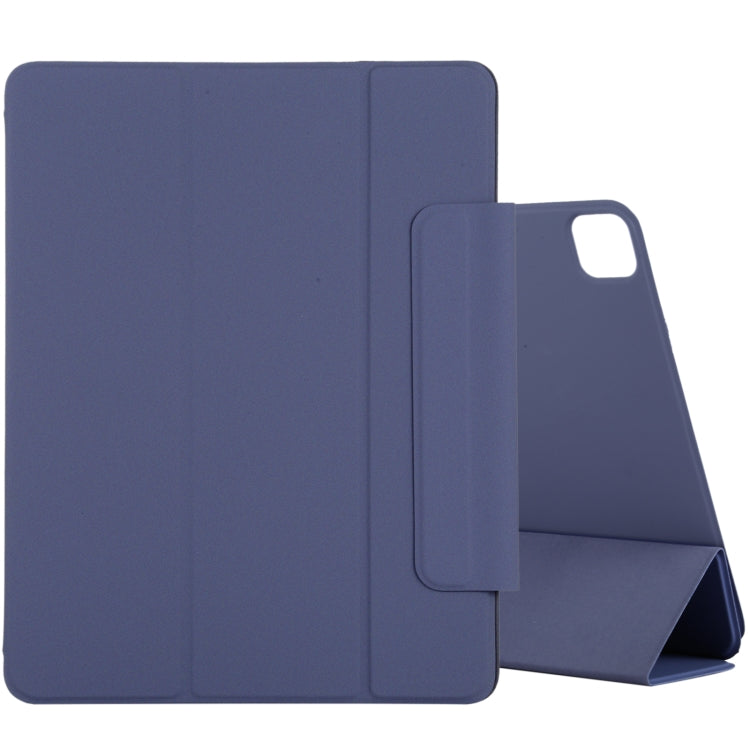 For iPad Air 13 2024 / 2025 / Pro 12.9 2020 Active Buckle Magnetic PU Leather Tablet Case With Holder & Sleep / Wake-up Function(Dark Blue) - iPad Pro 12.9 (2020) Cases by buy2fix | Online Shopping UK | buy2fix