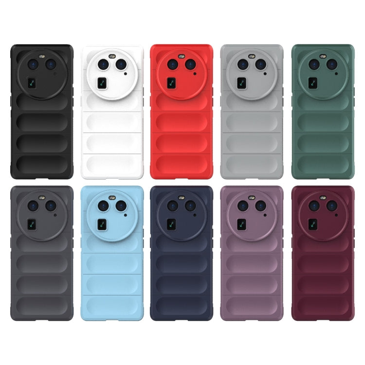 For OPPO Find X6 5G Magic Shield TPU + Flannel Phone Case(Grey) - OPPO Cases by buy2fix | Online Shopping UK | buy2fix