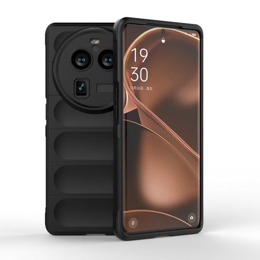 For OPPO Find X6 Pro 5G Magic Shield TPU + Flannel Phone Case(Black) - OPPO Cases by buy2fix | Online Shopping UK | buy2fix