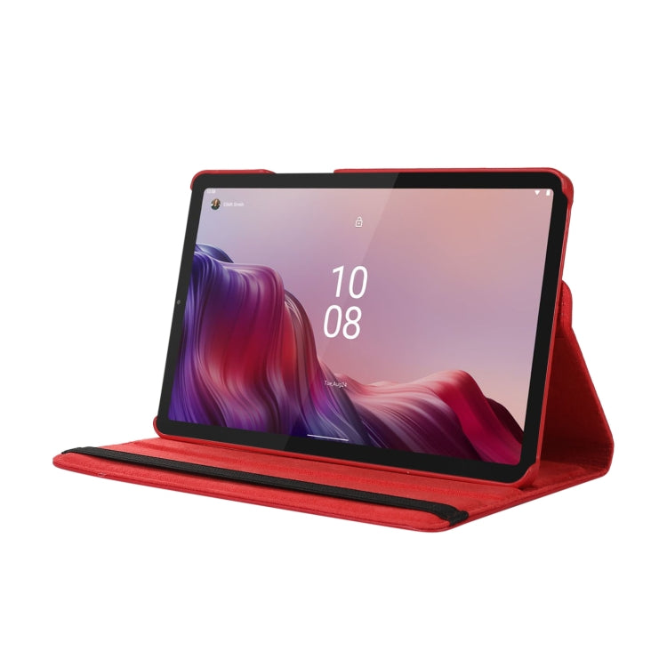 For Lenovo Tab M9 360 Degree Rotation Litchi Texture Tablet Leather Case with Holder(Purple) - Lenovo by buy2fix | Online Shopping UK | buy2fix