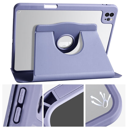 Acrylic 360 Degree Rotation Holder Tablet Leather Case For iPad Air 13 2025 / 2024 / Pro 12.9 2022(Lavender Purple) - iPad Pro 12.9 (2022/2021) Cases by buy2fix | Online Shopping UK | buy2fix