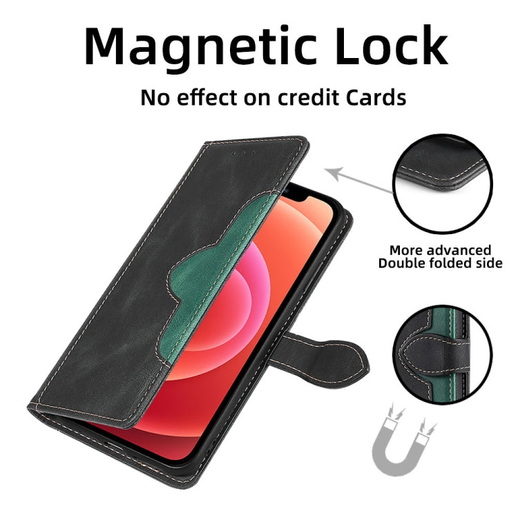 For Blackview A52 Skin Feel Magnetic Buckle Leather Phone Case(Black) - More Brand by buy2fix | Online Shopping UK | buy2fix