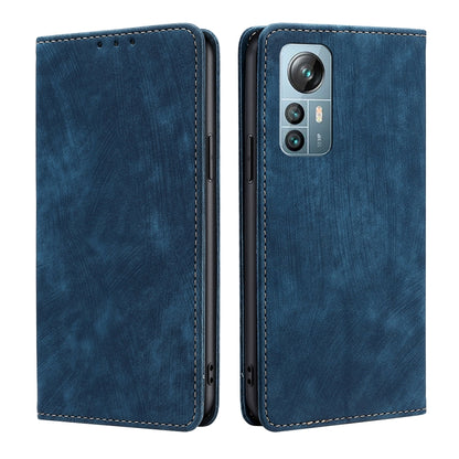 For Blackview A85 RFID Anti-theft Brush Magnetic Leather Phone Case(Blue) - More Brand by buy2fix | Online Shopping UK | buy2fix
