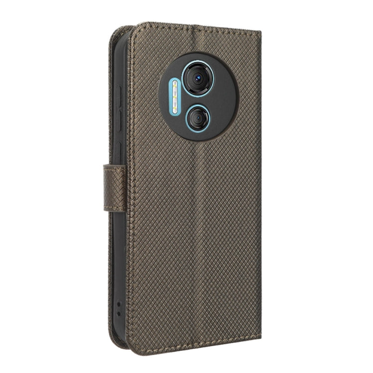 For Doogee X97 / X97 Pro Diamond Texture Leather Phone Case(Brown) - Doogee Cases by buy2fix | Online Shopping UK | buy2fix