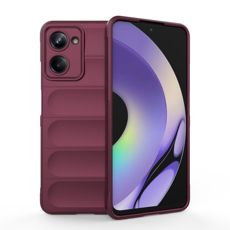 For Realme 10 Pro 5G Magic Shield TPU + Flannel Phone Case(Wine Red) - Realme Cases by buy2fix | Online Shopping UK | buy2fix