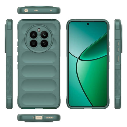 For Realme 12+ 5G Global Magic Shield TPU + Flannel Phone Case(Dark Green) - Realme Cases by buy2fix | Online Shopping UK | buy2fix