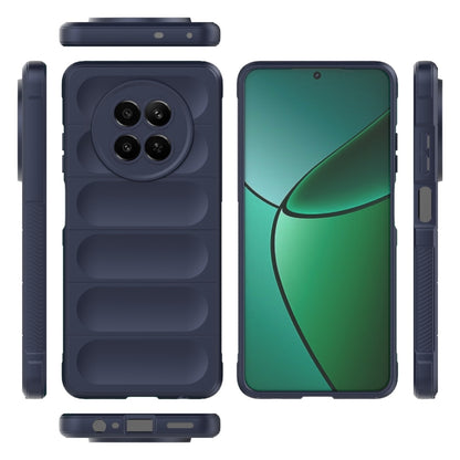 For Realme 12 5G Global Magic Shield TPU + Flannel Phone Case(Dark Blue) - Realme Cases by buy2fix | Online Shopping UK | buy2fix