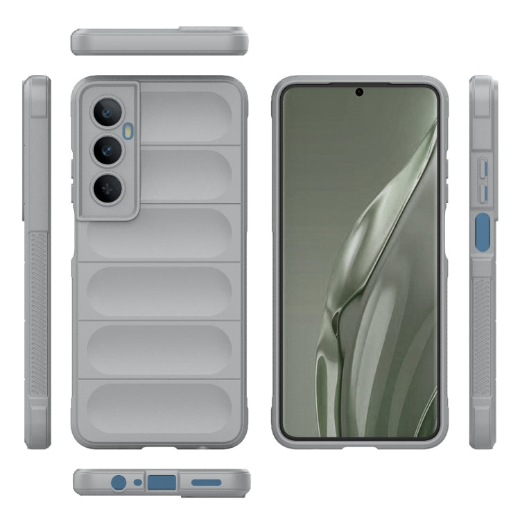 For Realme C65 4G Global Magic Shield TPU + Flannel Phone Case(Grey) - Realme Cases by buy2fix | Online Shopping UK | buy2fix