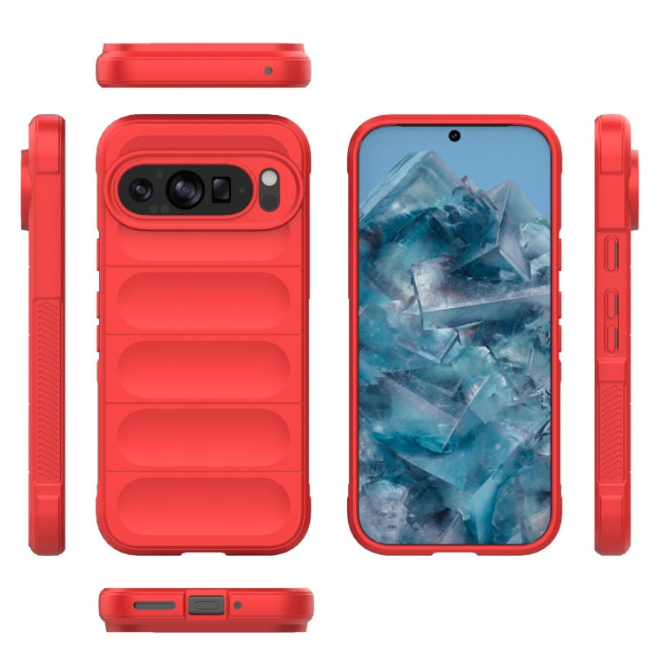 For Google Pixel 9 Pro 5G Magic Shield TPU + Flannel Phone Case(Red) - Google Cases by buy2fix | Online Shopping UK | buy2fix