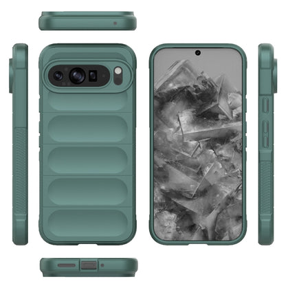 For Google Pixel 9 Pro XL 5G Magic Shield TPU + Flannel Phone Case(Dark Green) - Google Cases by buy2fix | Online Shopping UK | buy2fix