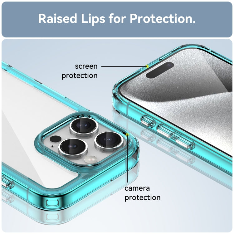 For iPhone 16 Pro Colorful Series Acrylic + TPU Phone Case(Transparent Blue) - iPhone 16 Pro Cases by buy2fix | Online Shopping UK | buy2fix