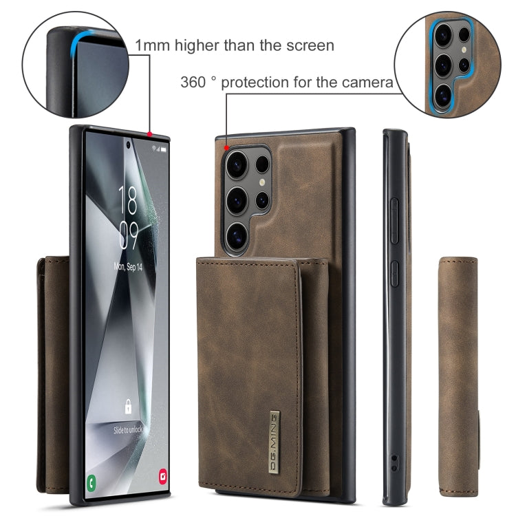 For Samsung Galaxy S24 Ultra 5G DG.MING M1 Series 3-Fold Multi Card Wallet + Magnetic Phone Case(Coffee) - Galaxy S24 Ultra 5G Cases by DG.MING | Online Shopping UK | buy2fix