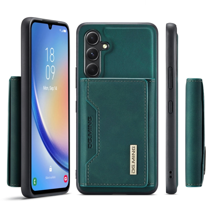 For Samsung Galaxy A34 5G DG.MING M2 Series 3-Fold Multi Card Bag + Magnetic Phone Case(Green) - Galaxy Phone Cases by DG.MING | Online Shopping UK | buy2fix