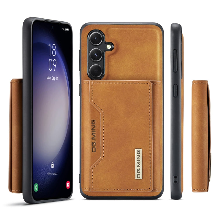 For Samsung Galaxy S23 FE 5G DG.MING M2 Series 3-Fold Multi Card Bag + Magnetic Phone Case(Brown) - Galaxy S23 FE 5G Cases by DG.MING | Online Shopping UK | buy2fix