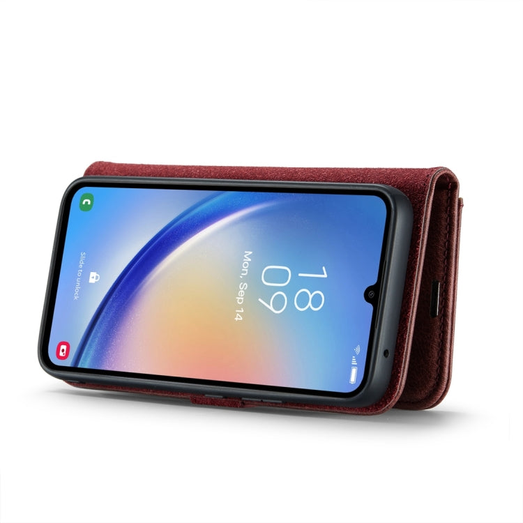 For Samsung Galaxy A34 5G DG.MING Crazy Horse Texture Detachable Magnetic Leather Case(Red) - Galaxy Phone Cases by DG.MING | Online Shopping UK | buy2fix