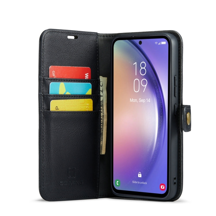 For Samsung Galaxy A54 5G DG.MING Crazy Horse Texture Detachable Magnetic Leather Case(Black) - Galaxy Phone Cases by DG.MING | Online Shopping UK | buy2fix