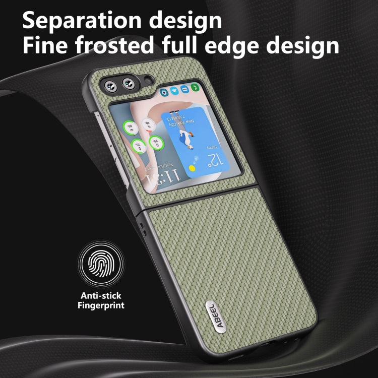 For Samsung Galaxy Z Flip6 ABEEL Carbon Fiber Texture Protective Phone Case(Green) - Galaxy Z Flip6 5G Cases by buy2fix | Online Shopping UK | buy2fix