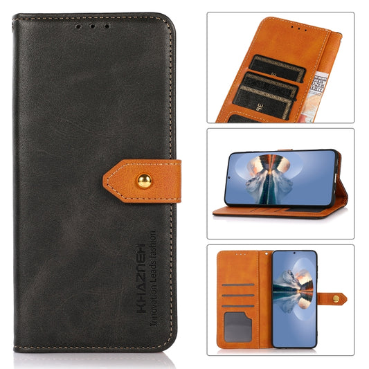 For Xiaomi Redmi Note 13 Pro+ 5G Global KHAZNEH Cowhide Texture Flip Leather Phone Case(Black) - Note 13 Pro+ Cases by buy2fix | Online Shopping UK | buy2fix