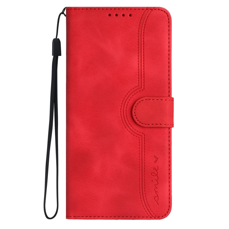 For OnePlus 12 Heart Pattern Skin Feel Leather Phone Case(Red) - OnePlus Cases by buy2fix | Online Shopping UK | buy2fix