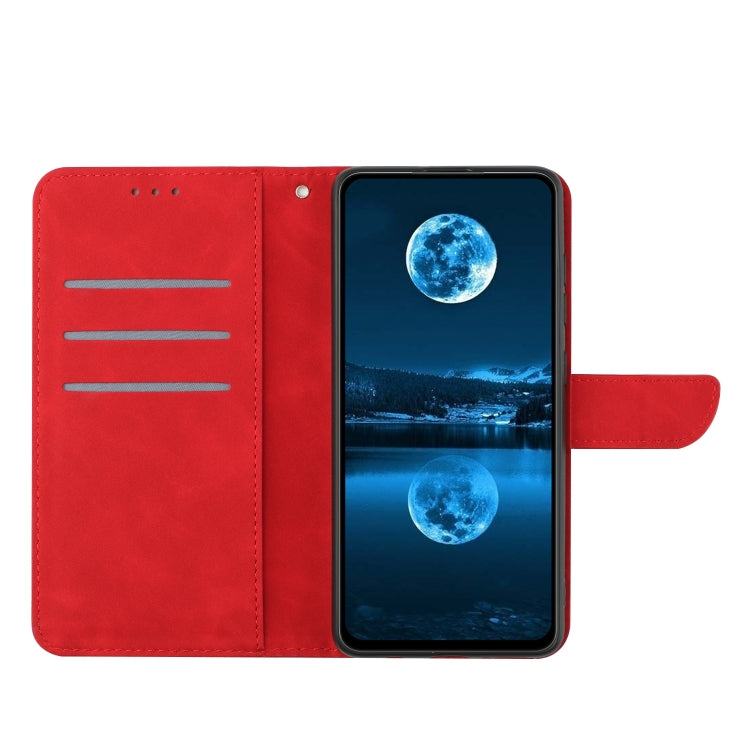For Motorola Moto G Power 5G 2024 Stitching Embossed Leather Phone Case(Red) - Motorola Cases by buy2fix | Online Shopping UK | buy2fix