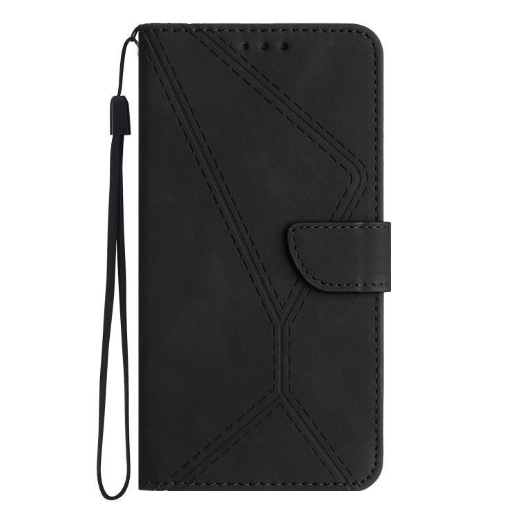 For Motorola Moto G Power 5G 2024 Stitching Embossed Leather Phone Case(Black) - Motorola Cases by buy2fix | Online Shopping UK | buy2fix