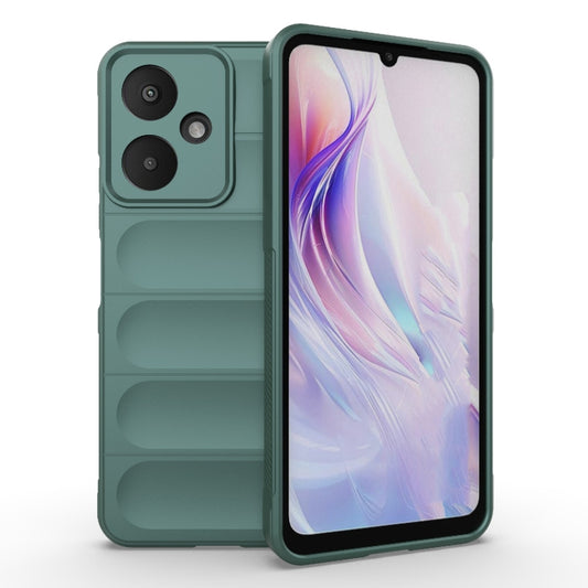 For Xiaomi Redmi 13C 5G Magic Shield TPU + Flannel Phone Case(Dark Green) - 13C Cases by buy2fix | Online Shopping UK | buy2fix