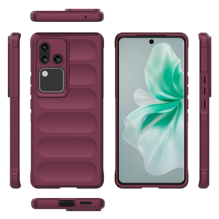 For vivo S18 5G Magic Shield TPU + Flannel Phone Case(Wine Red) - S18 Cases by buy2fix | Online Shopping UK | buy2fix