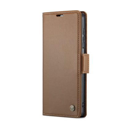 For Samsung Galaxy A23 CaseMe 023 Butterfly Buckle Litchi Texture RFID Anti-theft Leather Phone Case(Brown) - Galaxy Phone Cases by CaseMe | Online Shopping UK | buy2fix