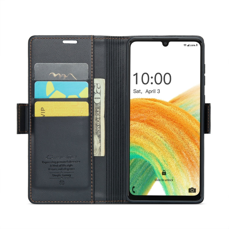 For Samsung Galaxy A33 5G CaseMe 023 Butterfly Buckle Litchi Texture RFID Anti-theft Leather Phone Case(Black) - Galaxy Phone Cases by CaseMe | Online Shopping UK | buy2fix