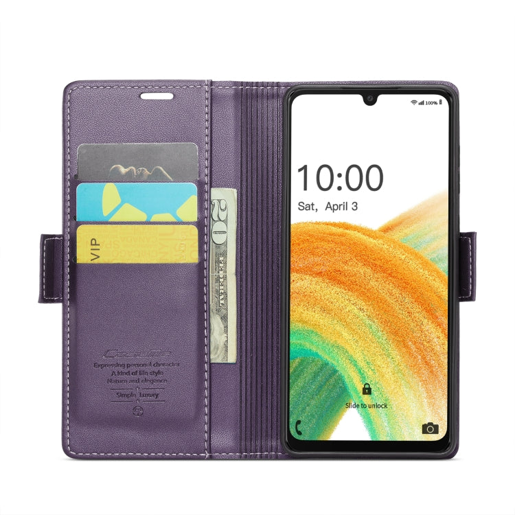 For Samsung Galaxy A33 5G CaseMe 023 Butterfly Buckle Litchi Texture RFID Anti-theft Leather Phone Case(Pearly Purple) - Galaxy Phone Cases by CaseMe | Online Shopping UK | buy2fix