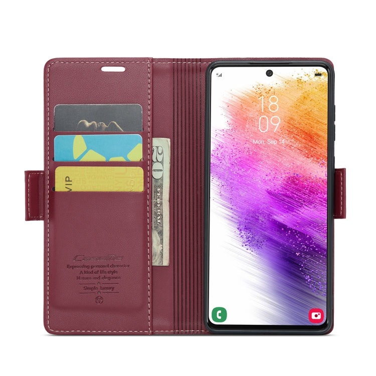 For Samsung Galaxy A73 5G CaseMe 023 Butterfly Buckle Litchi Texture RFID Anti-theft Leather Phone Case(Wine Red) - Galaxy Phone Cases by CaseMe | Online Shopping UK | buy2fix