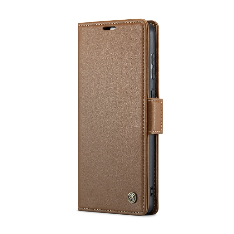 For Samsung Galaxy S20 CaseMe 023 Butterfly Buckle Litchi Texture RFID Anti-theft Leather Phone Case(Brown) - Galaxy Phone Cases by CaseMe | Online Shopping UK | buy2fix