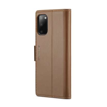 For Samsung Galaxy S20 CaseMe 023 Butterfly Buckle Litchi Texture RFID Anti-theft Leather Phone Case(Brown) - Galaxy Phone Cases by CaseMe | Online Shopping UK | buy2fix