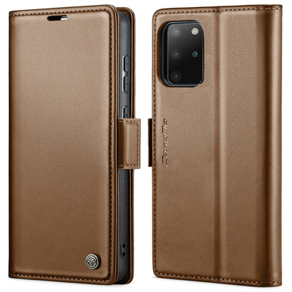 For Samsung Galaxy S20+ CaseMe 023 Butterfly Buckle Litchi Texture RFID Anti-theft Leather Phone Case(Brown) - Galaxy Phone Cases by CaseMe | Online Shopping UK | buy2fix