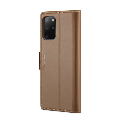 For Samsung Galaxy S20+ CaseMe 023 Butterfly Buckle Litchi Texture RFID Anti-theft Leather Phone Case(Brown) - Galaxy Phone Cases by CaseMe | Online Shopping UK | buy2fix