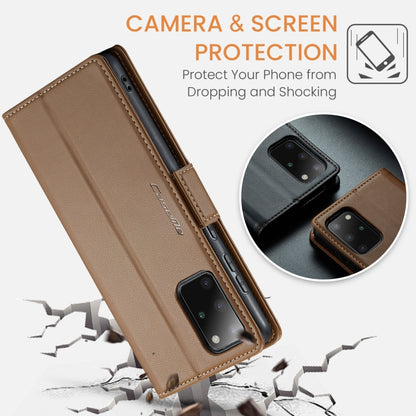 For Samsung Galaxy S20+ CaseMe 023 Butterfly Buckle Litchi Texture RFID Anti-theft Leather Phone Case(Brown) - Galaxy Phone Cases by CaseMe | Online Shopping UK | buy2fix