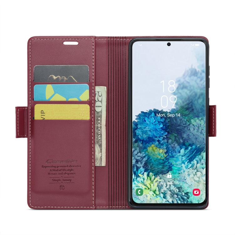 For Samsung Galaxy S20+ CaseMe 023 Butterfly Buckle Litchi Texture RFID Anti-theft Leather Phone Case(Wine Red) - Galaxy Phone Cases by CaseMe | Online Shopping UK | buy2fix