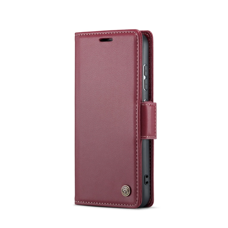 For Samsung Galaxy S23+ 5G CaseMe 023 Butterfly Buckle Litchi Texture RFID Anti-theft Leather Phone Case(Wine Red) - Galaxy Phone Cases by CaseMe | Online Shopping UK | buy2fix