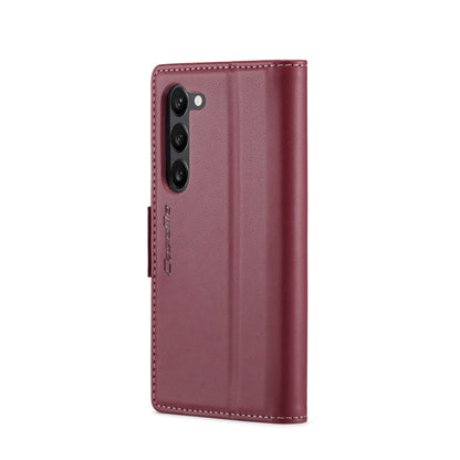 For Samsung Galaxy S23+ 5G CaseMe 023 Butterfly Buckle Litchi Texture RFID Anti-theft Leather Phone Case(Wine Red) - Galaxy Phone Cases by CaseMe | Online Shopping UK | buy2fix