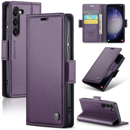 For Samsung Galaxy S23+ 5G CaseMe 023 Butterfly Buckle Litchi Texture RFID Anti-theft Leather Phone Case(Pearly Purple) - Galaxy Phone Cases by CaseMe | Online Shopping UK | buy2fix