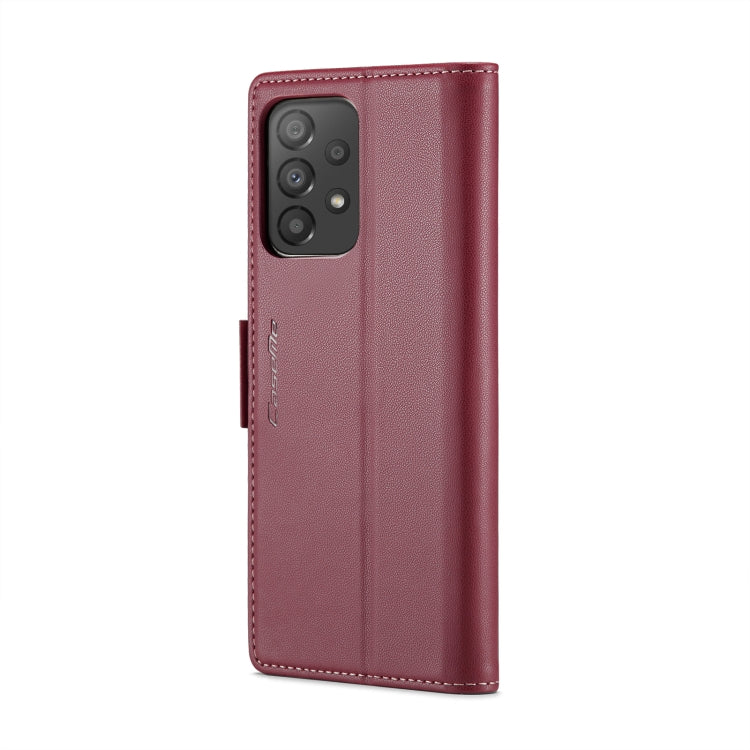 For Samsung Galaxy A53 CaseMe 023 Butterfly Buckle Litchi Texture RFID Anti-theft Leather Phone Case(Wine Red) - Galaxy Phone Cases by CaseMe | Online Shopping UK | buy2fix